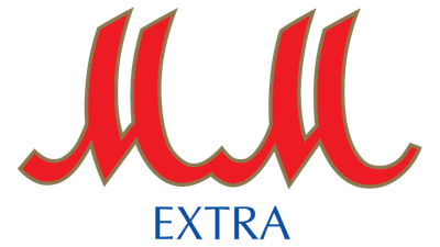 Das Logo zeigt die Buchstaben 'MM' in kräftigem Rot, mit geschwungenen Linien und dem Wort 'EXTRA' in Blau darunter.